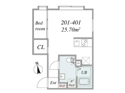 THE TRIAS ITABASHI(1LDK/4階)の間取り写真