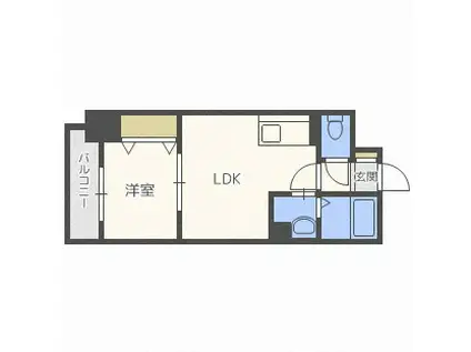 マイスターシャーレ桑園(1LDK/2階)の間取り写真