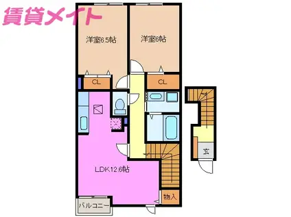 ジェルメ86II(2LDK/2階)の間取り写真