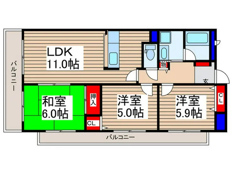 プリムローズ上福岡 3階階 間取り