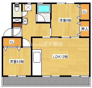 芳川マンション(2LDK/3階)の間取り写真