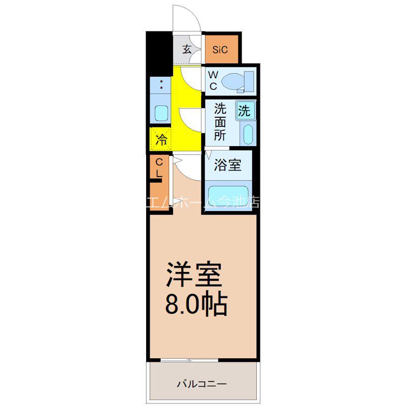 S-RESIDENCE堀田駅前FUTUR(1K/7階)の間取り写真