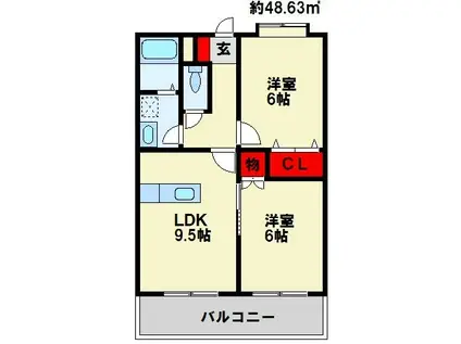 ペットビレッジKATO(2LDK/3階)の間取り写真