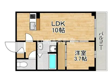 THE COLOR RESIDENCE(1LDK/3階)の間取り写真