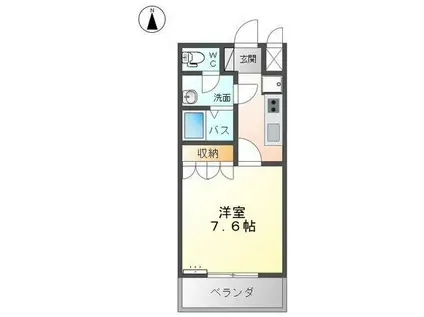 68シェルル(1K/2階)の間取り写真