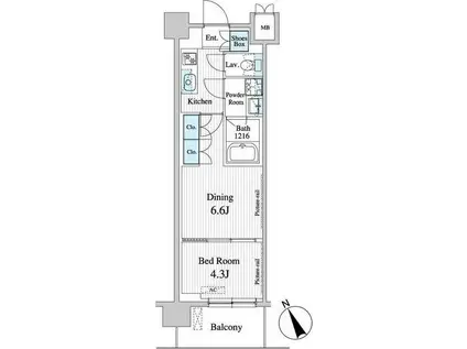 プレノ清澄庭園(1DK/3階)の間取り写真