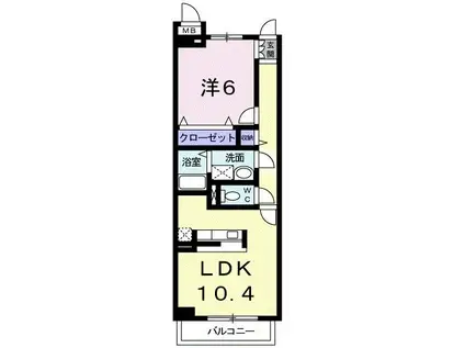 ティン・グローブII(1LDK/2階)の間取り写真