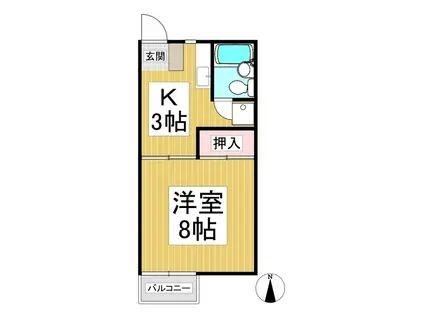 ひまわり(1K/2階)の間取り写真