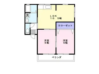 アップフィールド(2LDK/1階)の間取り写真