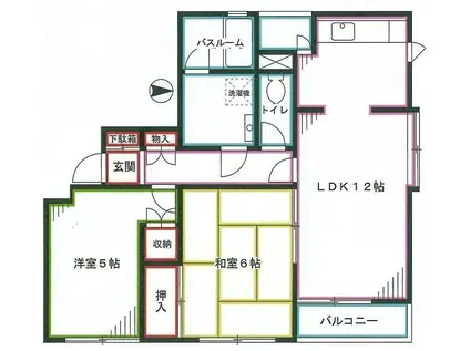 フォレストV(2LDK/2階)の間取り写真