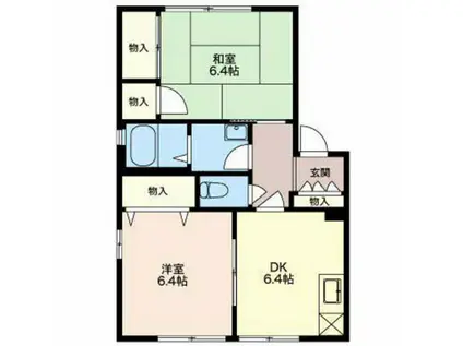 ヴィラ・リーリエ(2DK/1階)の間取り写真