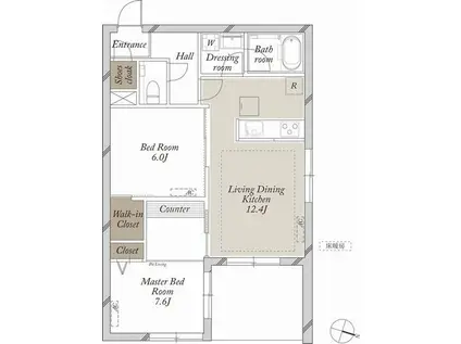 CUNEO(2LDK/2階)の間取り写真