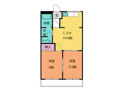 グランシャリオ(2LDK/2階)の間取り写真