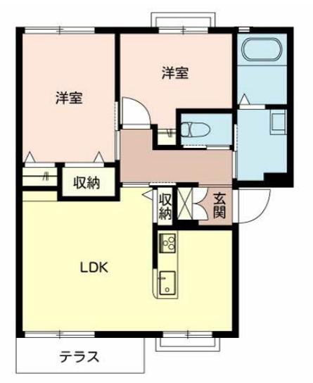 アネックス御立(2LDK/1階)の間取り写真
