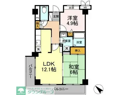 ウィステリア(2LDK/2階)の間取り写真