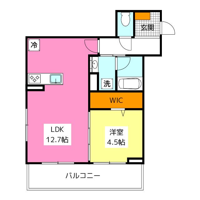 D-ROOM板付(1LDK/2階)の間取り写真