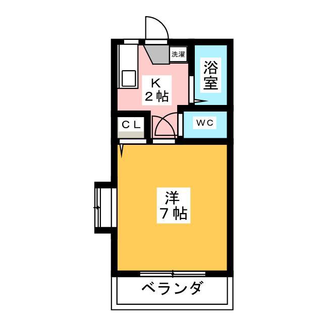 メゾンミカタE(1K/1階)の間取り写真