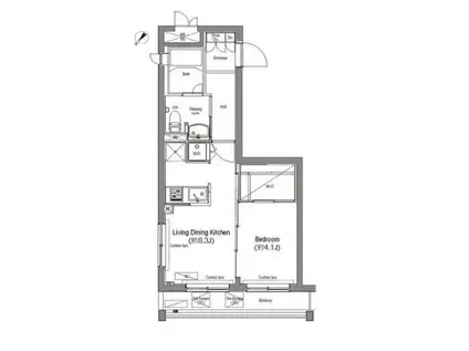 コンフォリア麻布台(1LDK/3階)の間取り写真
