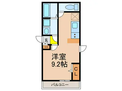 パレス花水木(ワンルーム/1階)の間取り写真