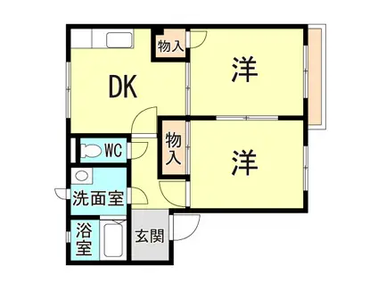 フレグランス明石西II(2DK/1階)の間取り写真