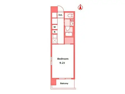 AXIS元住吉(1K/2階)の間取り写真