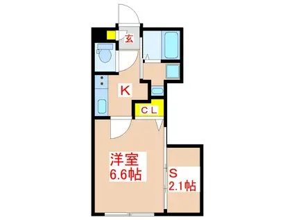 AIR/ONE(1SK/1階)の間取り写真