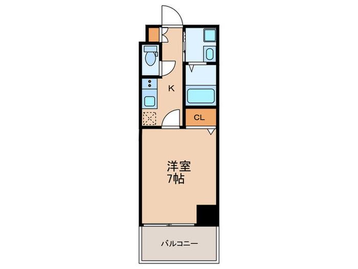 エンクレスト天神ウエスト(1K/11階)の間取り写真
