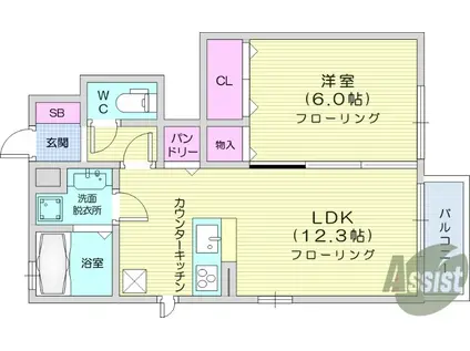 D-ROOMM(1LDK/1階)の間取り写真