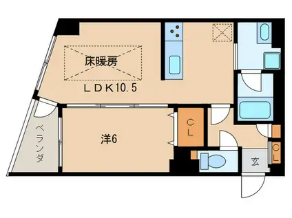 ゾンターク(1LDK/3階)の間取り写真
