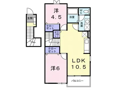 メゾン・フィオーレ(2LDK/2階)の間取り写真