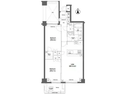 戸越銀座プレイス(2LDK/2階)の間取り写真