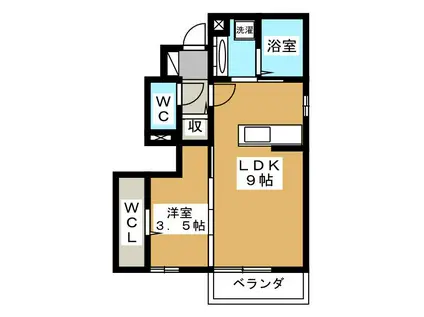 クレール・リン B棟(1LDK/1階)の間取り写真