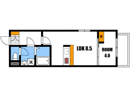 ALBA STELLA祇園(1LDK/2階)の間取り写真
