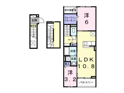 カルム シーダ(2LDK/3階)の間取り写真