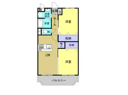 ＪＲ山陽本線 西阿知駅 徒歩17分 3階建 築8年(2LDK/3階)の間取り写真