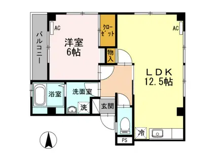 メゾンボヌールヴィ(1LDK/1階)の間取り写真