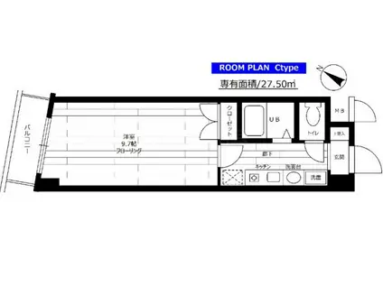 ステージファースト神田(1K/3階)の間取り写真