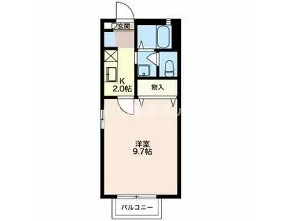 グリーンパーク(1K/1階)の間取り写真