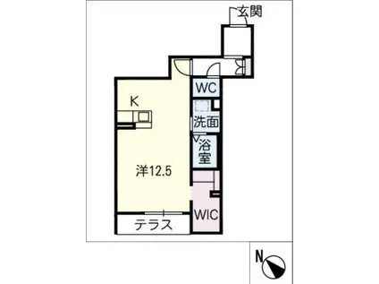 アズポート鵜の森(ワンルーム/1階)の間取り写真