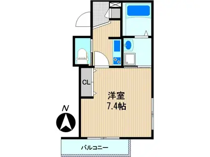 VIE ORNER川崎(1K/2階)の間取り写真