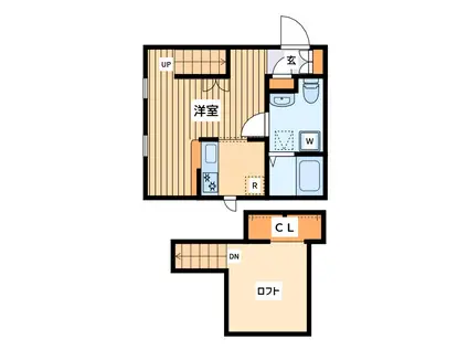 プリマ アート海老名(1K/2階)の間取り写真