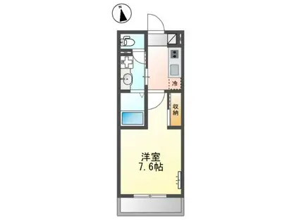 大津市御幸町マンション(1K/3階)の間取り写真