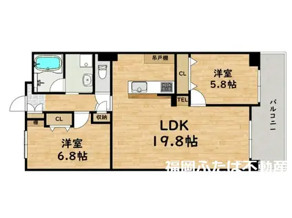 イルグランデ春町公園(2LDK/4階)の間取り写真
