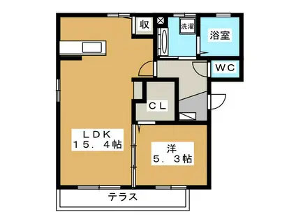 アヴァンティ B棟(1LDK/1階)の間取り写真