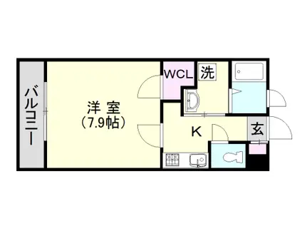 GRAND CIMA ZERO(1K/4階)の間取り写真