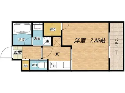 アプリーレ南堀江(1K/4階)の間取り写真