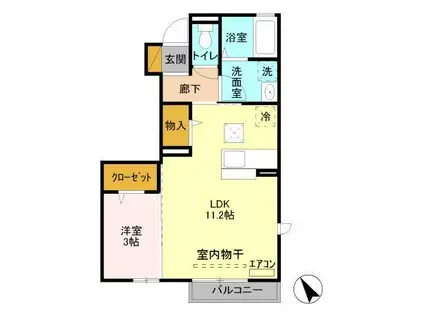 ARIETTA(1LDK/1階)の間取り写真