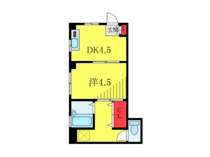 エステート新井(1DK/1階)の間取り写真