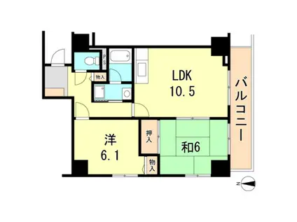 ウィステリア明石(2LDK/6階)の間取り写真