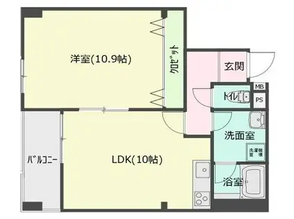 エステートメイク(1LDK/2階)の間取り写真